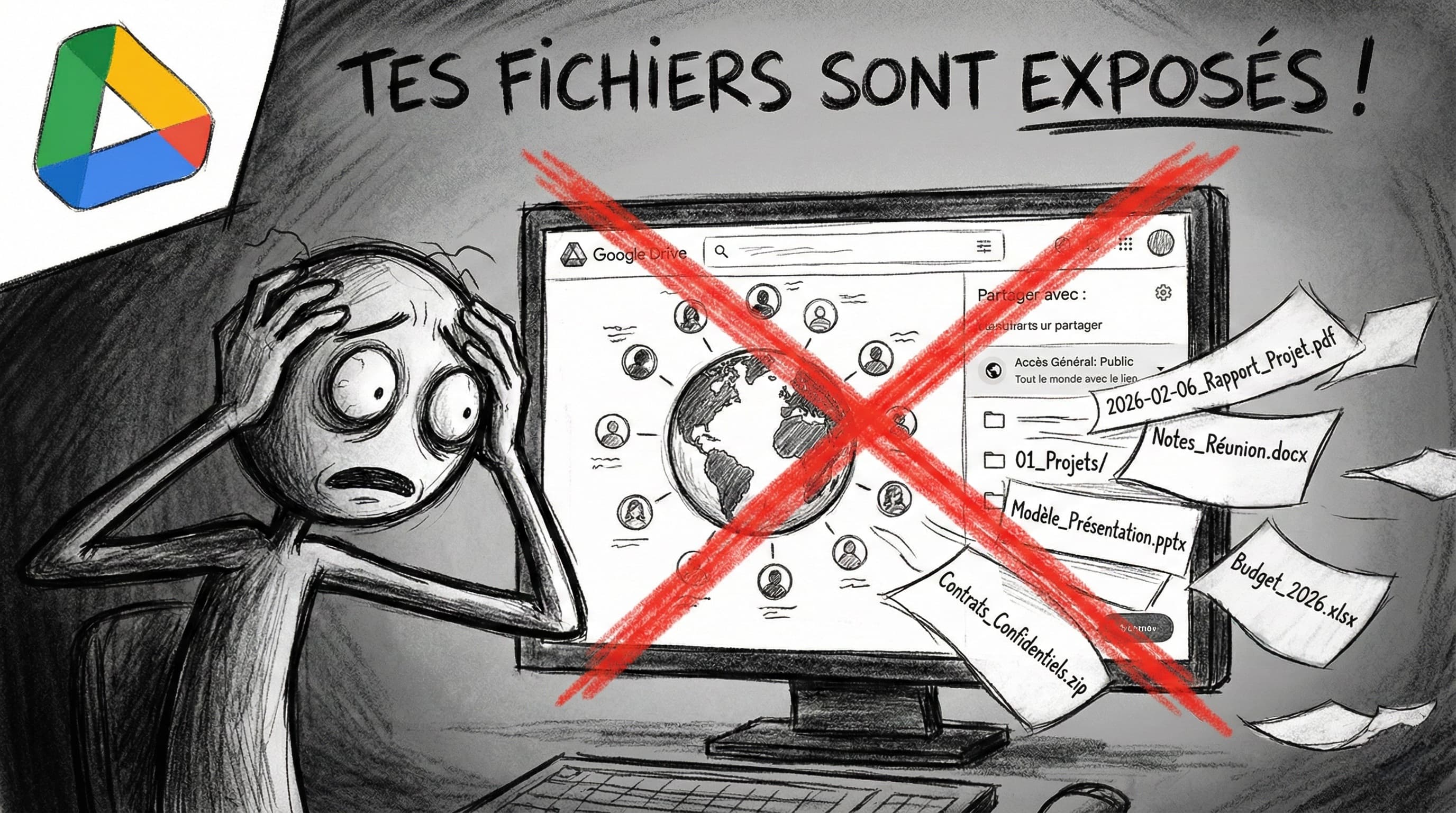Partage Google Drive : 3 erreurs qui exposent tes fichiers