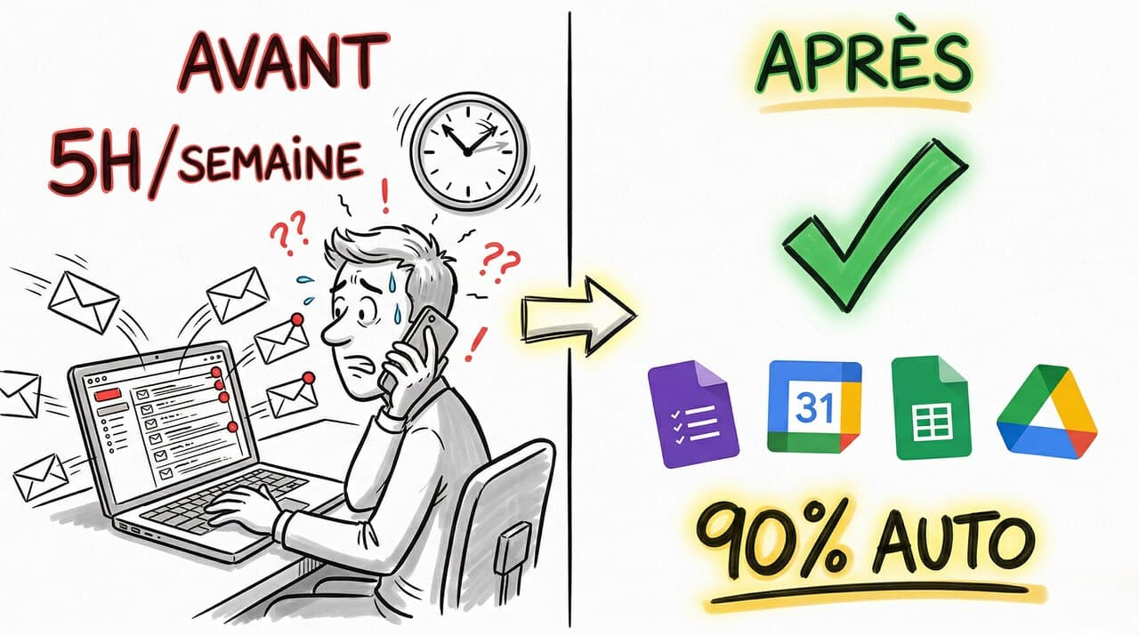 Onboarding client à 90% automatique avec Forms, Calendar et Sheets