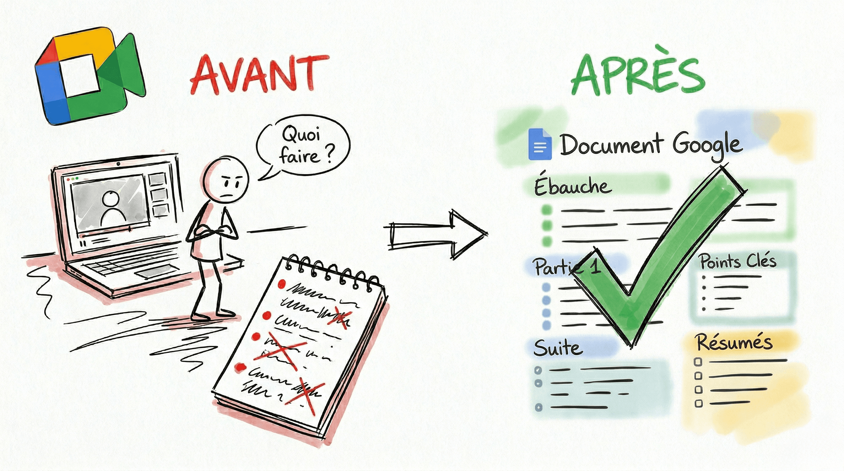 Tu ne prends jamais de notes en réunion ? Gemini le fait pour toi dans Meet