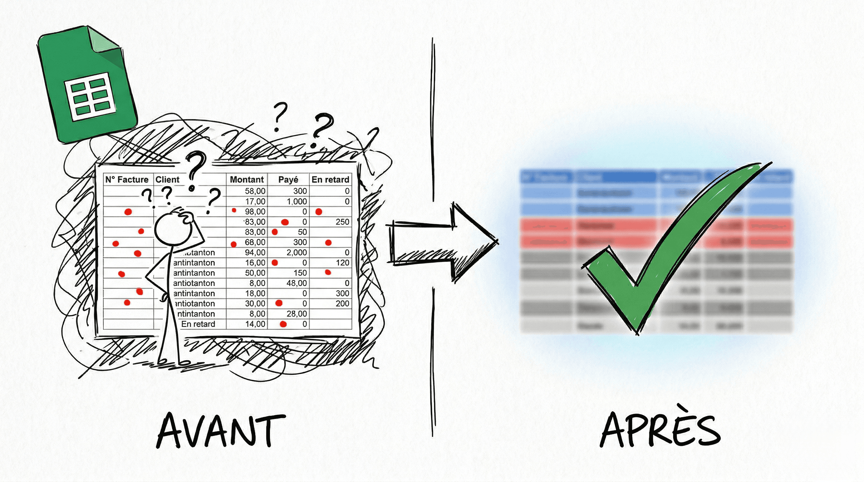 Suivi clients Google Sheets : paiements et relances (2026)